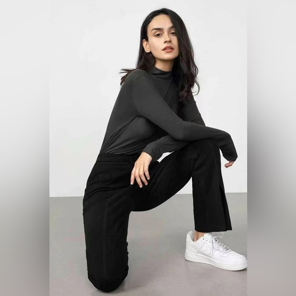 J.ING Jing Chic Winter Black Split Hem Trousers Pants NWT - Picture 4 of 11